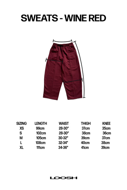 COMFY SWEATS - WINE RED