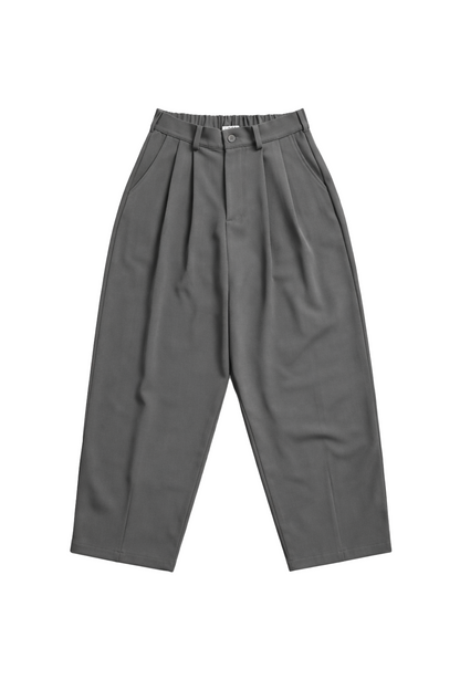 PLEATED PANTS - GREY